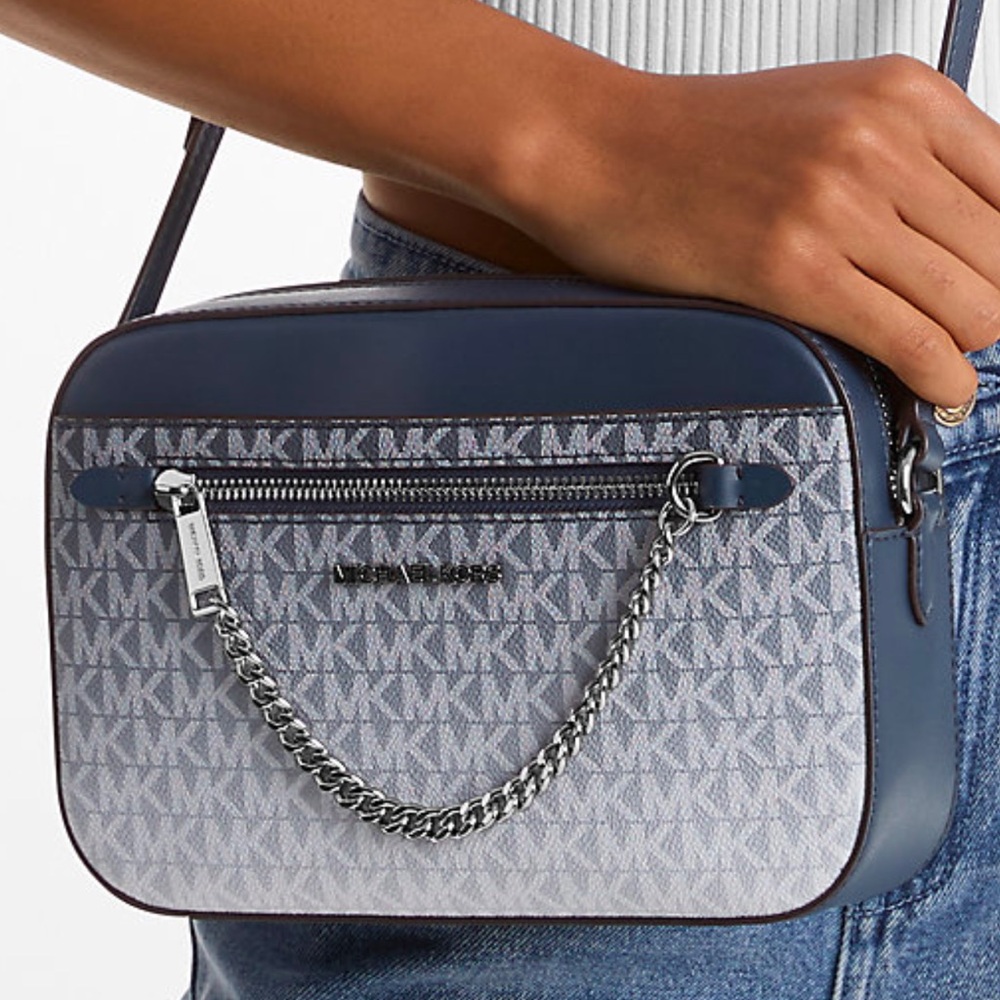 Michael Kors Jet Set Large Ombré Signature Logo EW Crossbody Body
Navy 
NWT - Picture 5 of 13